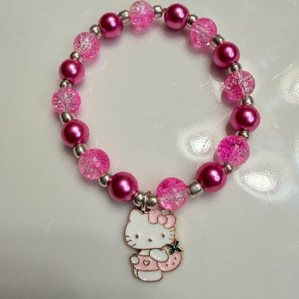 Hello Kitty Pink Beaded Bracelet